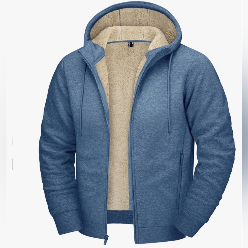 Jacket  crysully Men's full zip Sweatshirt long sleeve solid Design hoodies with